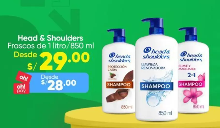 Head & Shoulders - Frascos de 1 litro/850 ml