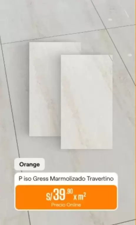 Orange - Piso Gress Marmolizado Travertino