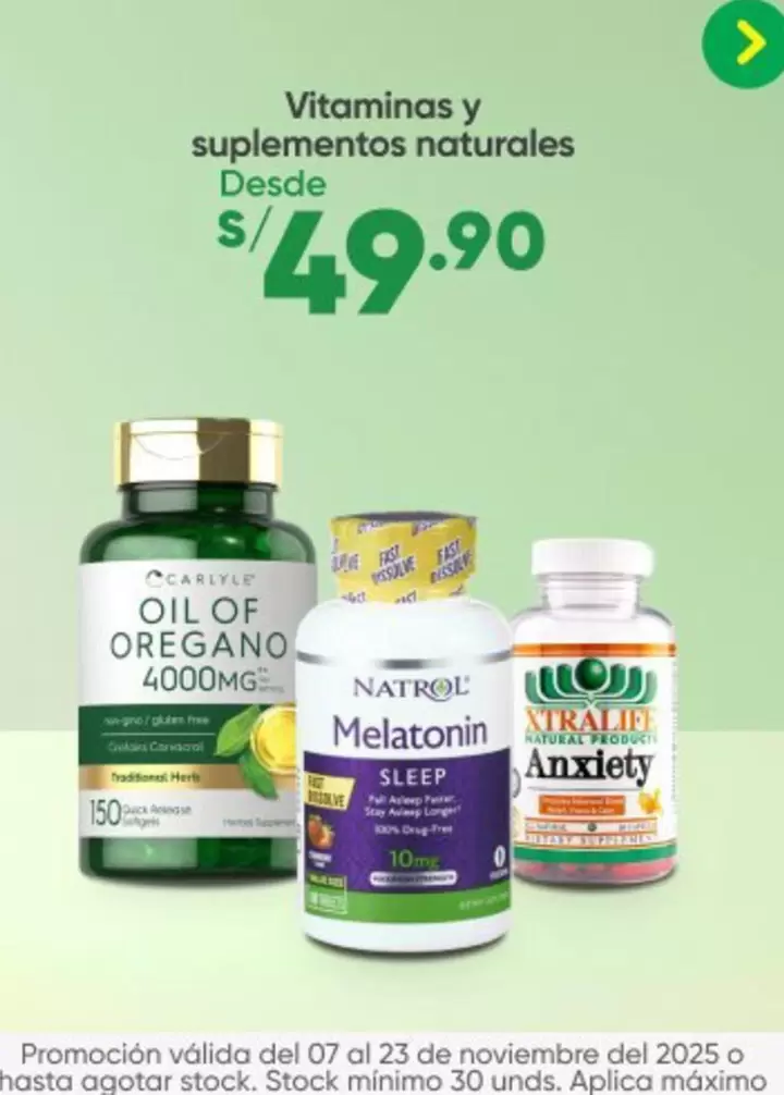 Natural - OIL OF OREGANO, Melatonin, Anxiety