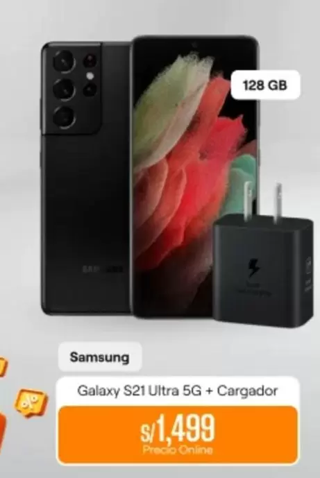 Samsung - Galaxy S21 Ultra 5G + Cargador