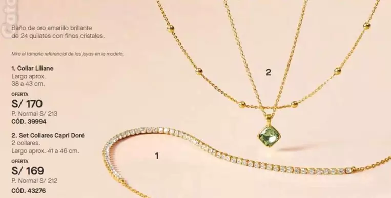 Oro - Collar Liliane, Set Collares Capri Dore