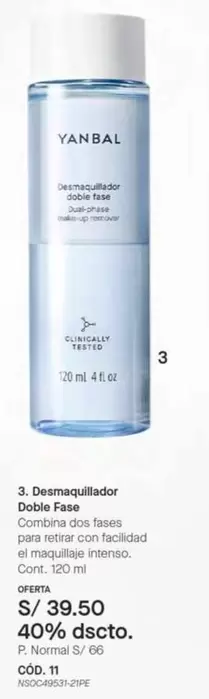 Yanbal - Desmaquillador Doble Fase