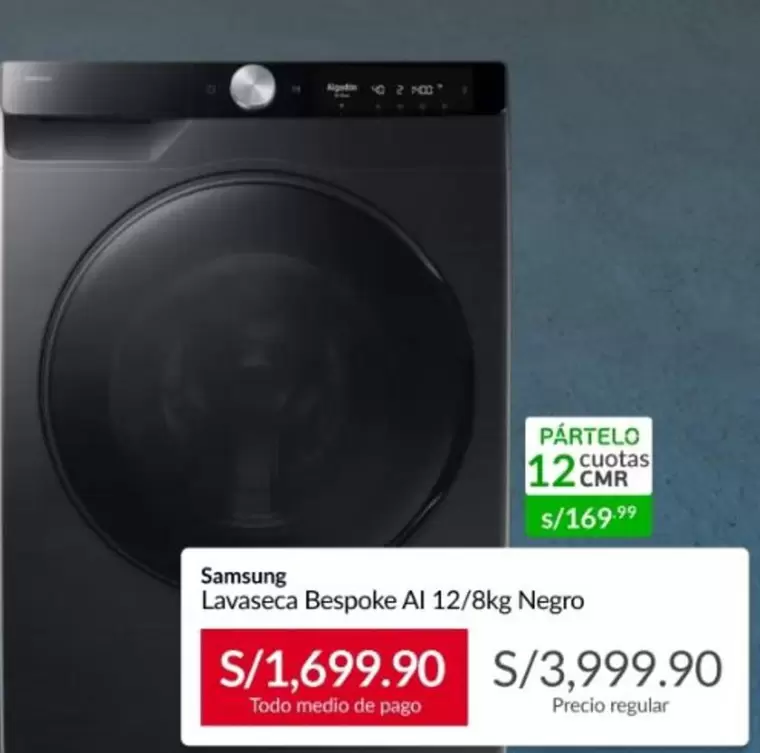 Samsung - Lavaseca Bespoke Al 12/8kg Negro