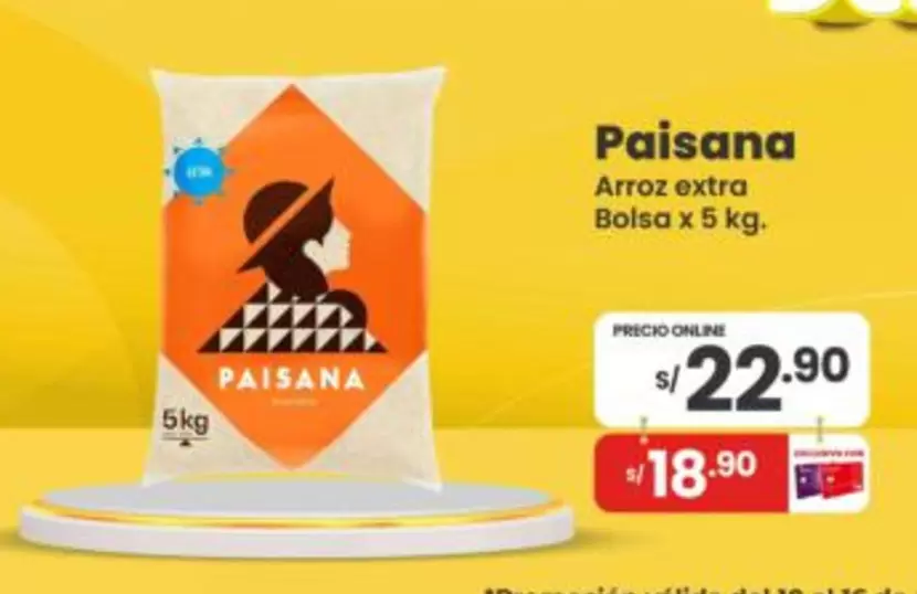 Paisana - Arroz extra Bolsa x 5 kg