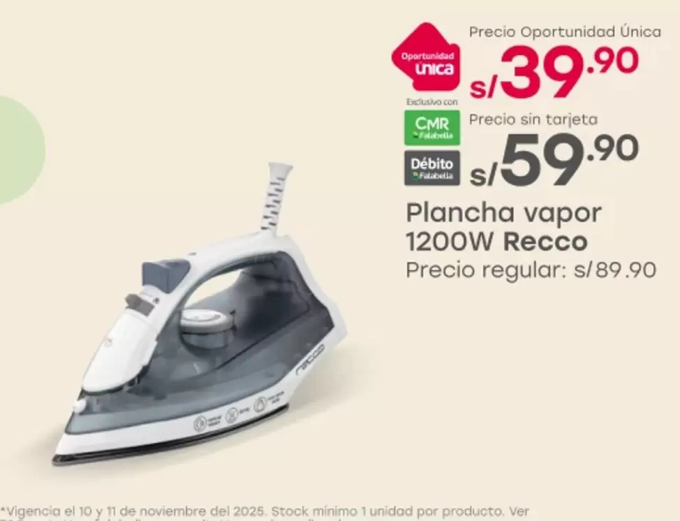 Recco - Plancha vapor 1200W