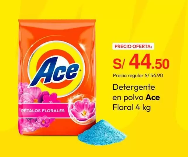Ace - Detergente en polvo Floral 4 kg
