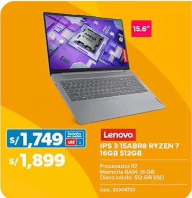Lenovo - IPS 3 15ABRB RYZEN 7 16GB 512GB