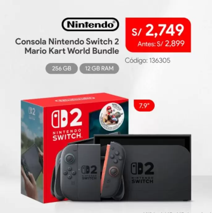 Nintendo Switch - Consola 2 Mario Kart World Bundle