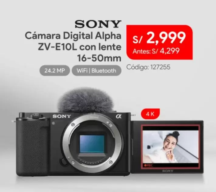 Sony - Cámara Digital Alpha ZV-E10L con lente 16-50mm