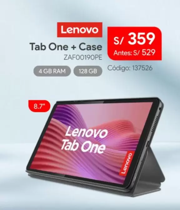 Lenovo - Tab One + Case ZAFO0190PE