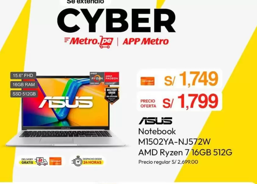 Asus - Notebook M1502YA-NJ572W
