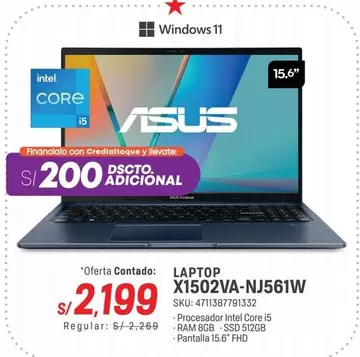 Asus - LAPTOP X1502VA-NJ561W
