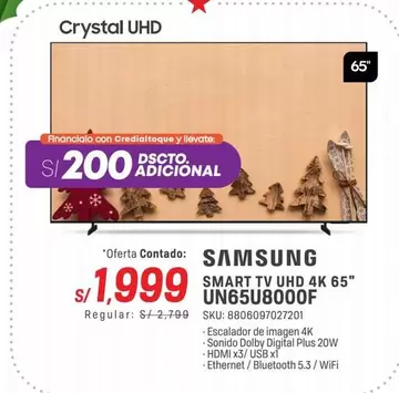 Samsung - SMART TV UHD 4K 65" UN65U8000F