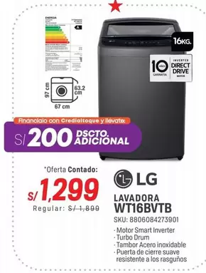 Lg - LAVADORA WT16BVTB