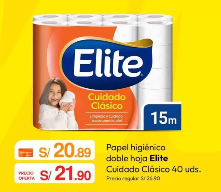 Elite - Papel higiénico doble hoja