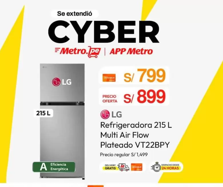 Lg - Refrigeradora 215 L Multi Air Flow Plateado VT22BPY