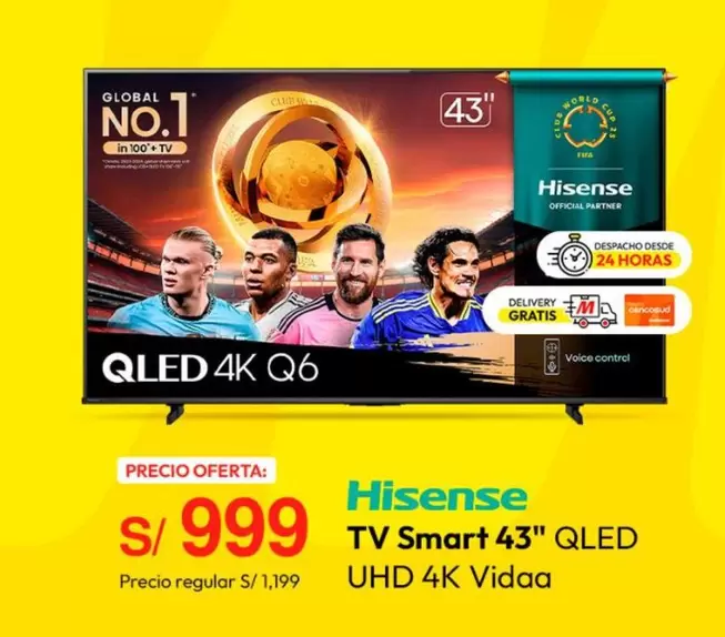 Hisense - TV Smart 43" QLED UHD 4K Vidaa