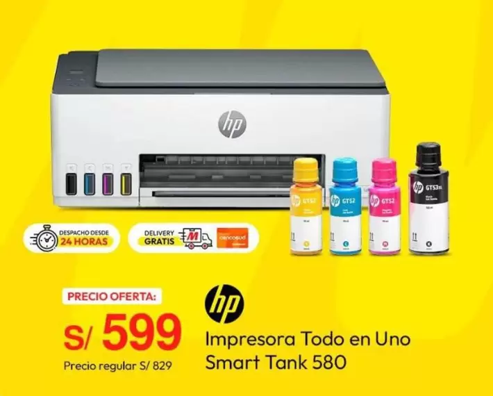 Hp - Impresora Todo en Uno Smart Tank 580