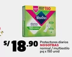Nosotras - Protectores diarios normal / multiestilo