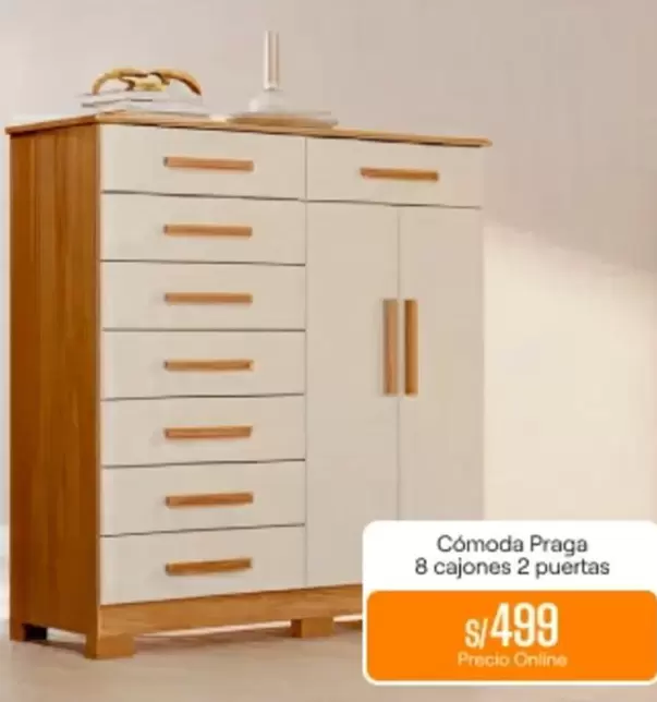 Cómoda Praga 8 cajones 2 puertas