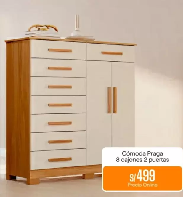 Cómoda Praga 8 cajones 2 puertas