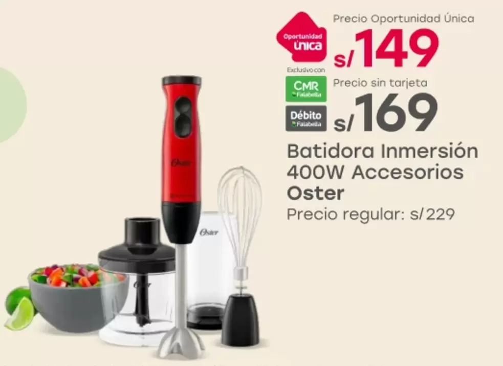 Oster - Batidora Inmersión 400W Accesorios