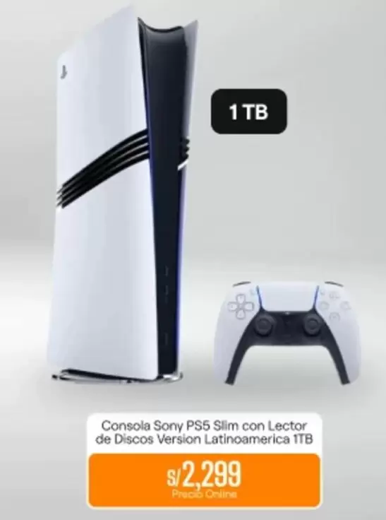 Sony - PSS Slim con Lector de Discos Version Latinoamerica 1TB
