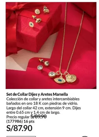 Marsella - Collar Dijes y Aretes