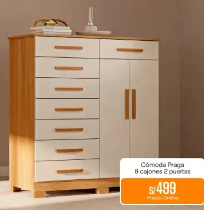 Cómoda Praga 8 cajones 2 puertas