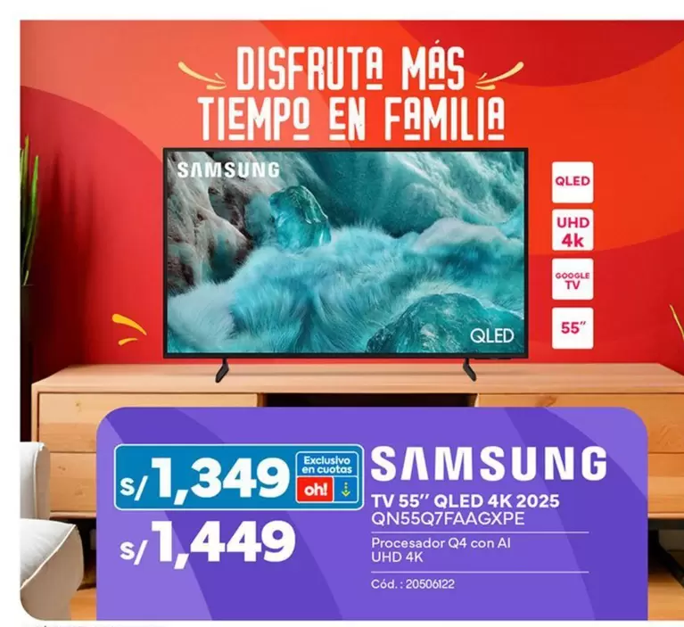 Samsung - TV 55" QLED 4K 2025 QN55Q7FAAGXPE