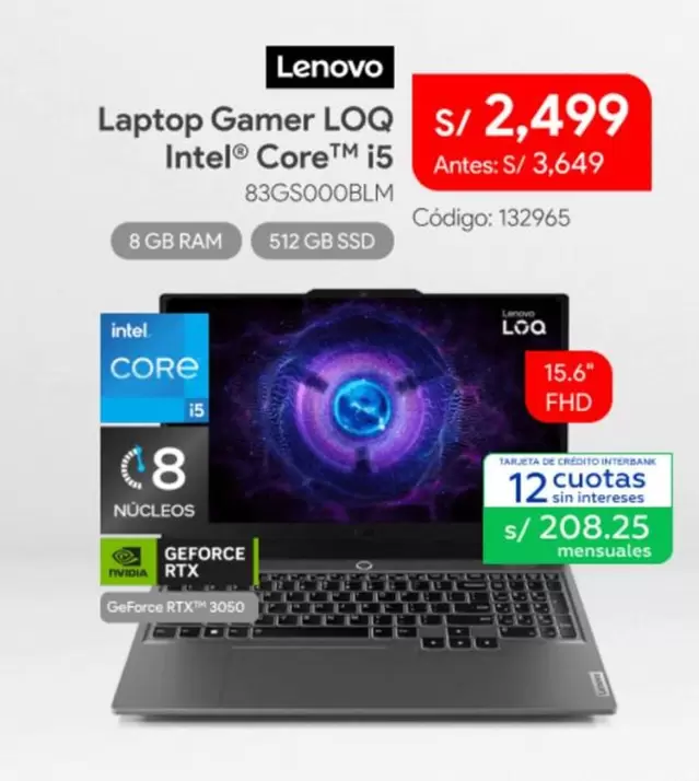Lenovo - Laptop Gamer LOQ 83GS000BLM