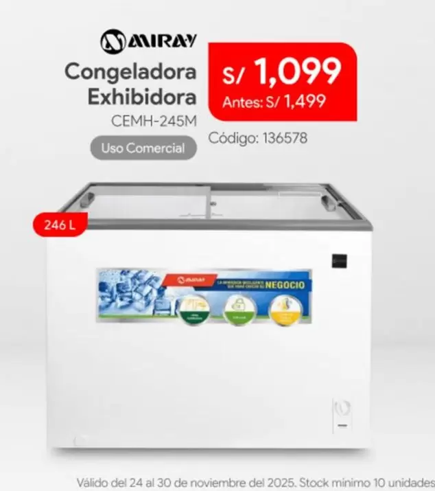 Miray - Congeladora Exhibidora CEMH-245M