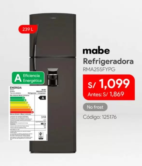 Mabe - Refrigeradora RMA255FYPG