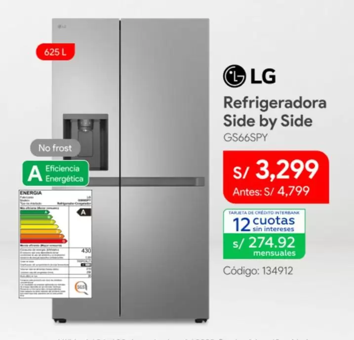 Lg - Refrigeradora Side by Side GS66SPY