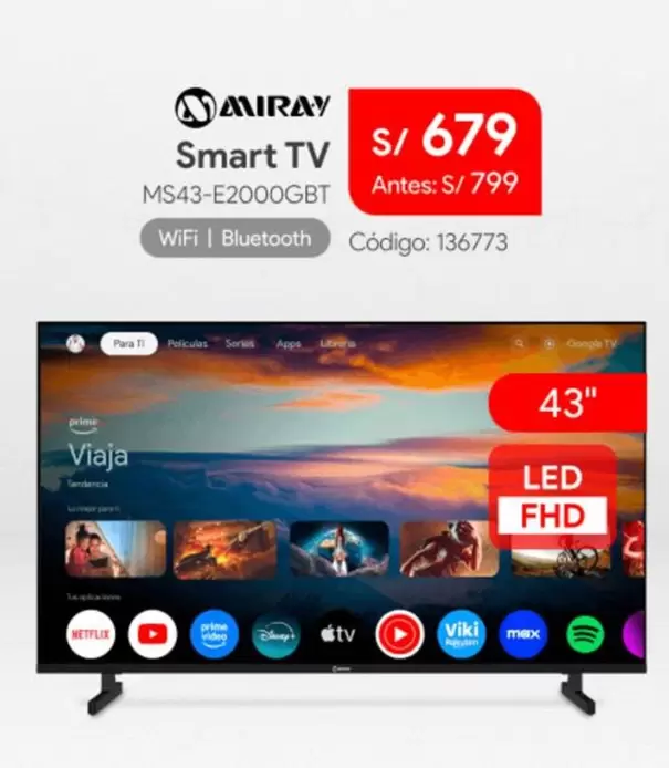 Miray - Smart TV MS43-E2000GBT