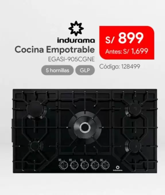 Indurama - Cocina Empotrable EGASI-905CGNE