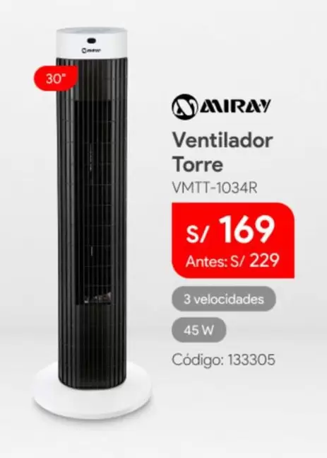 Miray - Ventilador Torre VMTT-1034R