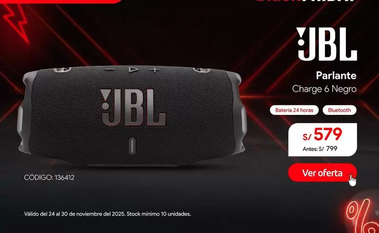 JBL - Parlante Charge 6 Negro