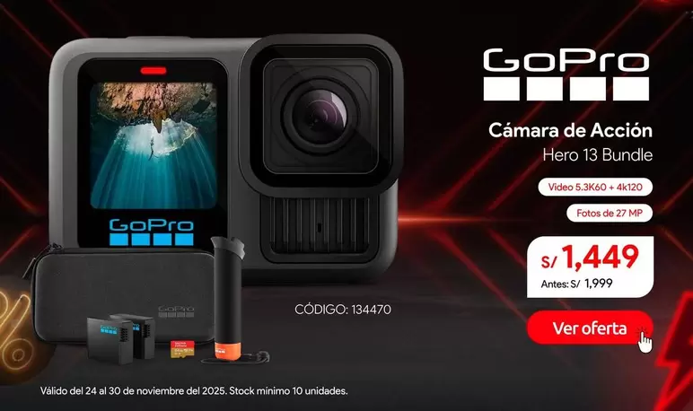 GoPro - Cámara de Acción Hero 13 Bundle