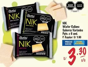 Costa - Wafer Relleno Sabores Variados