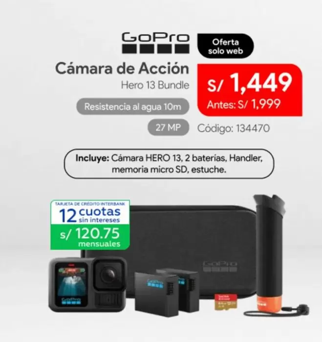 GoPro - Cámara de Acción Hero 13 Bundle