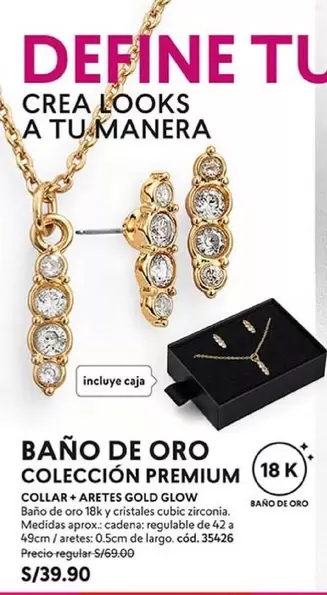 Oro - COLLAR+ ARETES GOLD GLOW