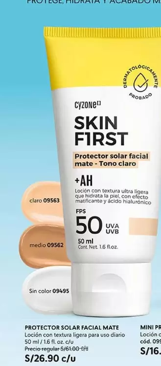 Piel - SKIN FIRST Protector solar facial mate