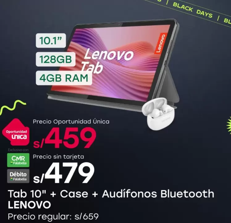 Lenovo - Tab 10" + Case + Audífonos Bluetooth