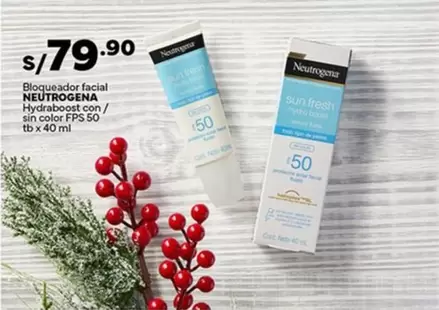 Neutrógena - Bloqueador facial Hydraboost con/ sin color FPS 50