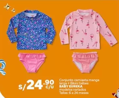 Conjunto camiseta manga larga + Bikini bébes
