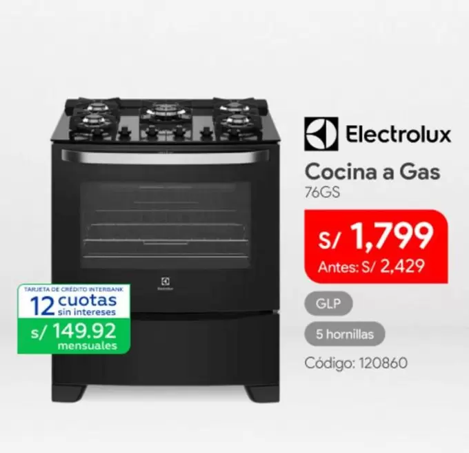 Electrolux - Cocina a Gas 76GS