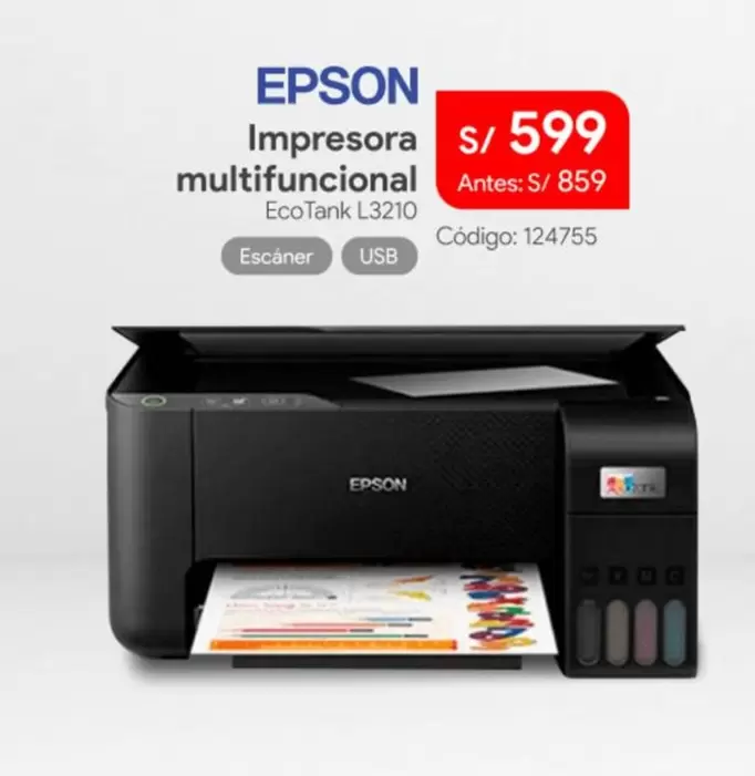 Epson - Impresora multifuncional EcoTank L3210