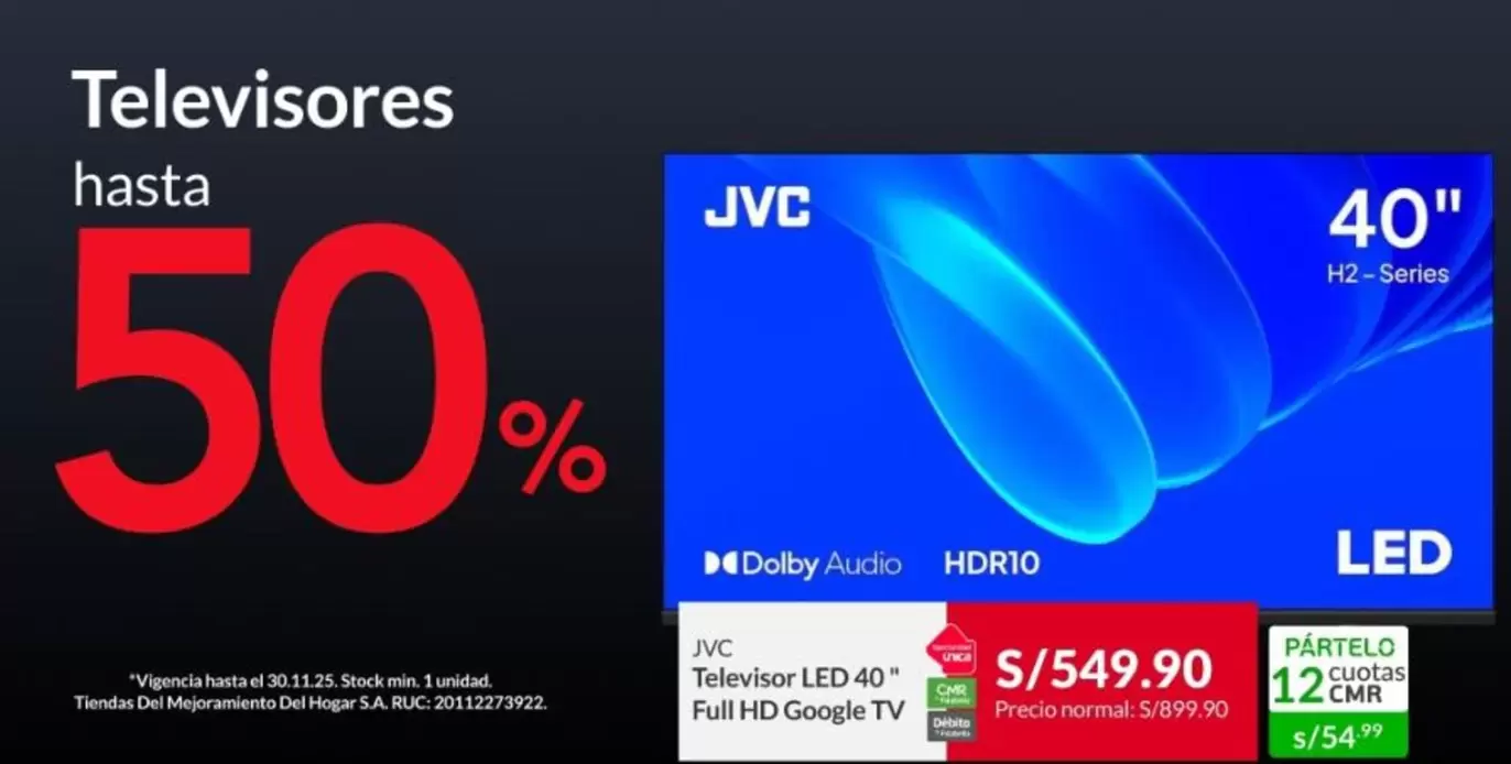 JVC - Televisor LED 40 FullHD Google TV
