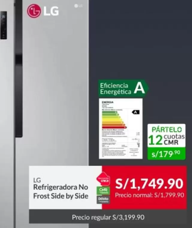 Lg - Refrigeradora No Frost Side by Side
